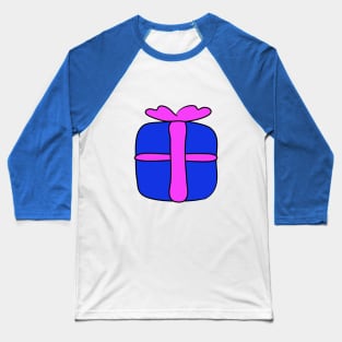 Holiday gift tied with a ribbon. Festive accessory. Baseball T-Shirt